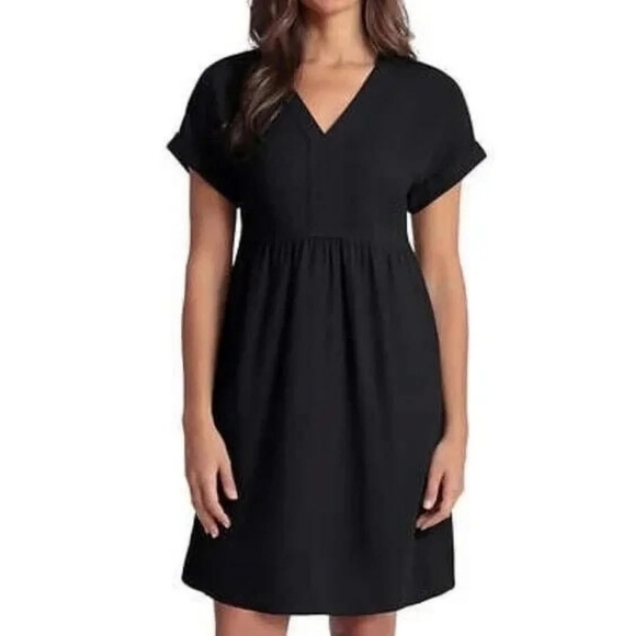 Briggs Linen Blend V-Neck Dress with Pockets | Size Med - Picture 8 of 11